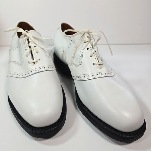 Allen Edmonds Linwood Golf Shoes Men\'s 9D White Leather USA EUC Original Golf main image 7